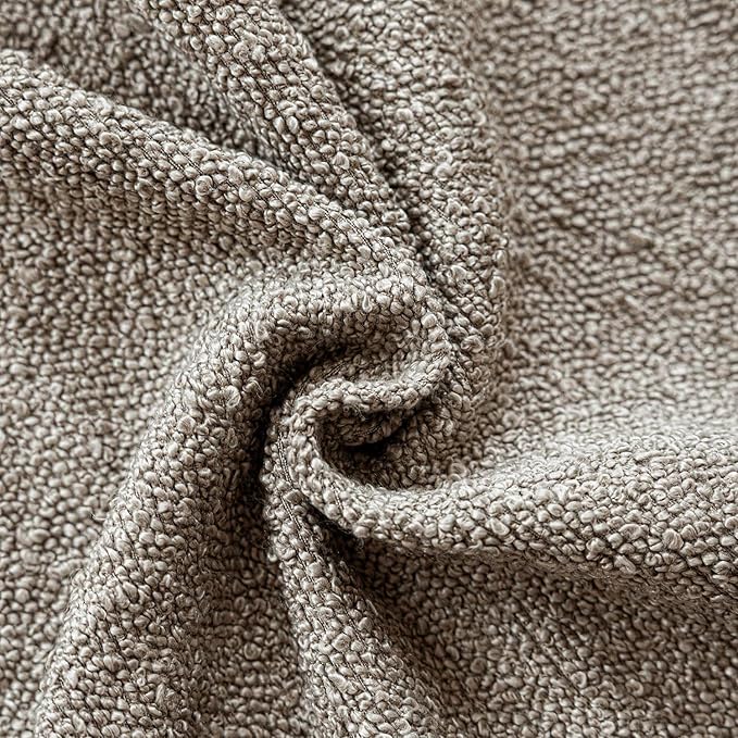 Foindtower Decorative Textured Boucle Throw Pillow Covers Accent Solid Pillow Cases Neutral Soft Cozy Couch Cushion Case for Chair Sofa Bedroom Living Room Home Decor 16x16 Inch,1PC,Light Taupe