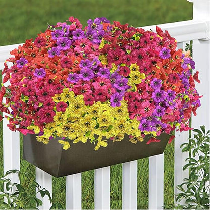 Artificial Fall Flowers for Outdoors, Artificial mums for Outdoors UV Resistant and fadeproof,Faux mums for Outdoor planters for Porch Patio Garden Planter Box Home Outdoor Decor(10pcs)