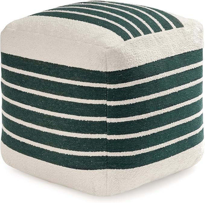 Anji Mountain 100% Handmade & Handcrafted Comfortable Home Décor Pouf Ottoman Footrest for Living Room, Bedroom, Nursery, Kidsroom, Patio Furniture - (20" x 20" x 20" - Garden Topiary)