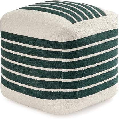 Anji Mountain 100% Handmade & Handcrafted Comfortable Home Décor Pouf Ottoman Footrest for Living Room, Bedroom, Nursery, Kidsroom, Patio Furniture - (20" x 20" x 20" - Garden Topiary)