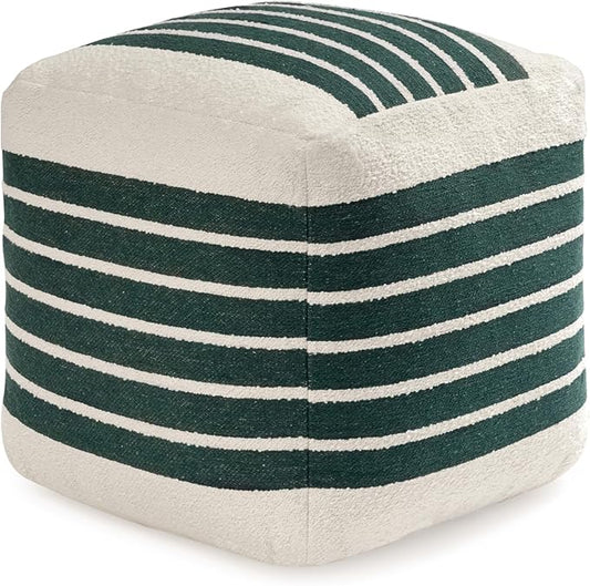 Anji Mountain 100% Handmade & Handcrafted Comfortable Home Décor Pouf Ottoman Footrest for Living Room, Bedroom, Nursery, Kidsroom, Patio Furniture - (20" x 20" x 20" - Garden Topiary)