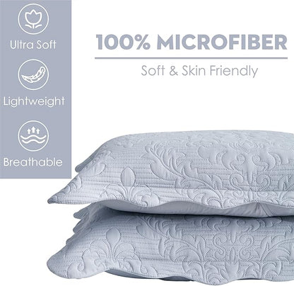 CHIXIN Microfiber King Pillow Shams Set of 2 - Decorative Pillow Covers - Dark Grey - Size (20" x 36")