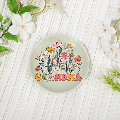 JoycuFF Grandma Gifts from Granddaughter Grandson Grandma Birthday Christmas Mother's Day Trinket Tray Ring Dish