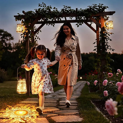 4 Pack Solar Lanterns Outdoor Waterproof Birthday Gifts for Women Mom Grandma, Hollowed-Out Metal Butterfly Hanging Solar Lantern Lights Outdoor Decor, 2 Modes Lights Decor for Yard, Patio