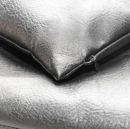 Faux Leather Throw Pillow Covers 12X20 Inch Set of 2 Black Outdoor Modern Farmhouse Solid Decorative Pillow Covers for Room Couch Living Bedroom Bed Sofa