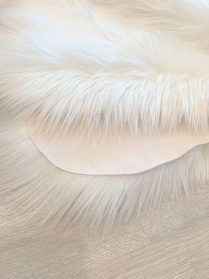 LAMBZY Faux Sheepskin Super Soft Hypoallergenic Silky Shag Rug for Living Room, Kids Room, Sofa (Decto 10 Pelts 6'x10', White)