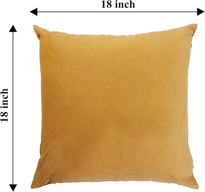 RELY+ Pack of 2 Throw Pillow Covers 16x16 Inch Velvet Soft Cozy Solid Decoration Gifts Pillow Covers Luxury Cushion Case for Sofa Couch Bedroom Living Room (Gold, 18 X 18)