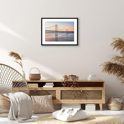 Americanflat 17x23 Picture Frame with Polished Plexiglass - Use as 13x19 Frame with Mat or Display 17x23 Photo Without Mat - Streamline Collection - Thin Border Picture Frames for Wall - Black
