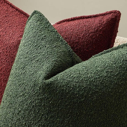 JUSPURBET Green Decorative Pillow Covers 16x16 Set of 2 Throw Pillow Covers for Couch Sofa Bed Cozy Boucle Textured Cushion Covers Cases with Hidden Zipper for Living Room Home Decor