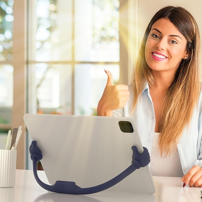 Honsky Adjustable Tablet Stand, Portable Phone Holder for Desk Bed - Multi-Angle Drawing Stand Compatible with All Tablets (Blue Deep & Purple)