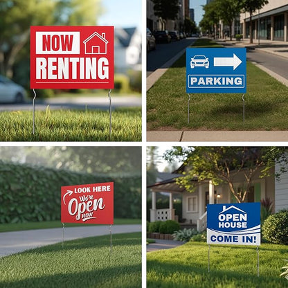 Custom Yard Signs with 2 Metal Stakes (24”x18”) - by BCB Print | Personalized Lawn Signs for Business, Events & Campaigns | Double Sided HD Printed Outdoor Signage | Express Dispatch & Ship | Made in USA