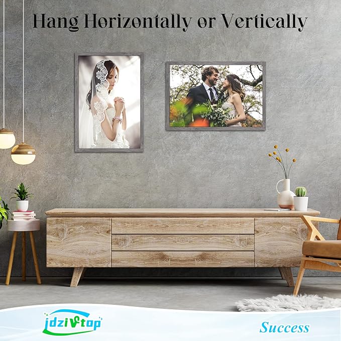 20x30 Frame Rustic Grey, 30x20 Picture Poster Frame, Horizontal Vertical Hanging, Large 20 by 30 Wall Gallery Family Concert Portrait Photo Frame Anniversary/Birthday/Wedding/Thank you/Christmas Gift