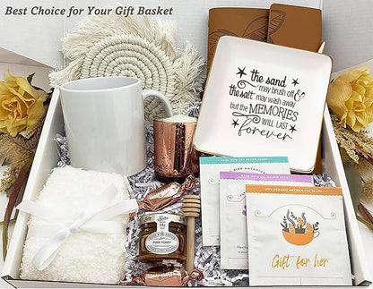 NZY Beach Life Memory Gifts for Women Best Friends Bestie BFF-Leaving Farewell after Holiday,Shared Happy Vacation Memories Gifts-Jewelry Tray Trinket Holder Ring Dish-The Sand May Brush Off