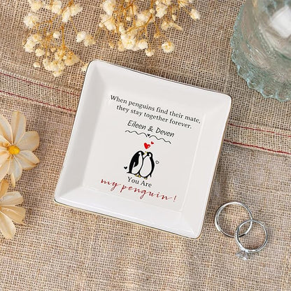 Valentines Day Gifts for Her Personalized Trinket Dish for Women Ceramic Jewelry Tray Romantic Gifts for Her I Love You Gifts Anniversary Birthday Valentines Gifts for Wife Girlfriend