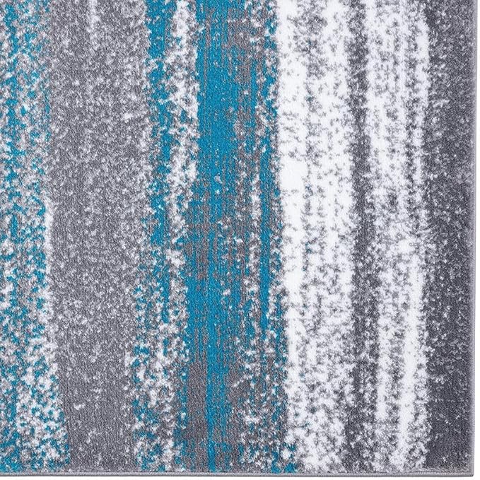 LUXE WEAVERS Modern Abstract Turquoise 5x7 Area Rug