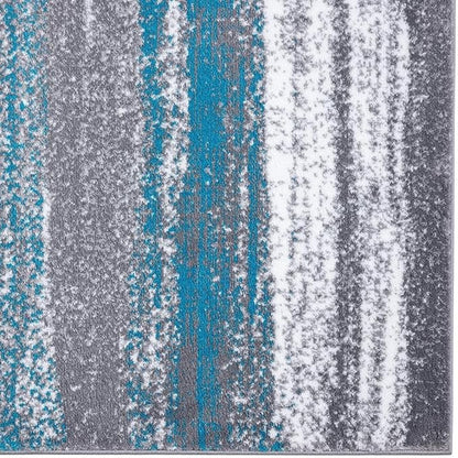 LUXE WEAVERS Modern Abstract Turquoise 5x7 Area Rug