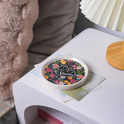 Potiera Ceramic Jewelry Tray, Decorative Ring Holder, Trinket Dish for Earrings Necklaces Watch Keys, Mother of the Bride Wedding Gifts, Mother's Day Birthday Christmas Gifts for Mom from Daughter