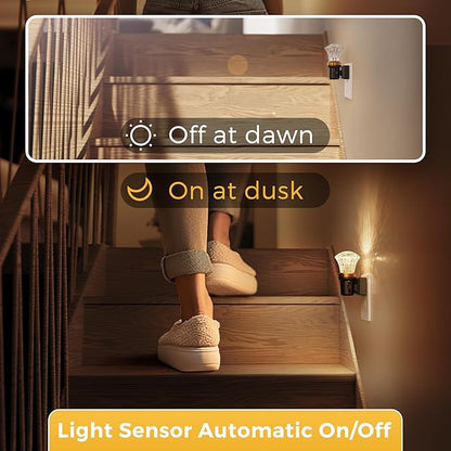 L LOHAS LED Night Light, LED Night Lights Plug into Wall, Dimmable Night Light Plug in with Auto Light Sensor, 3000K Warm White 0-100LM, Adjustable Brightness Nightlight, Bathroom Hallway Bedroom