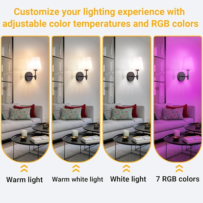 Battery Operated Wall Sconce: Renter Friendly Peel and Stick Adhesive Wall Light Easy to Install, Rechargeable Wireless Wall Lamp for Bedroom Living Room DIY Home Wall Decor