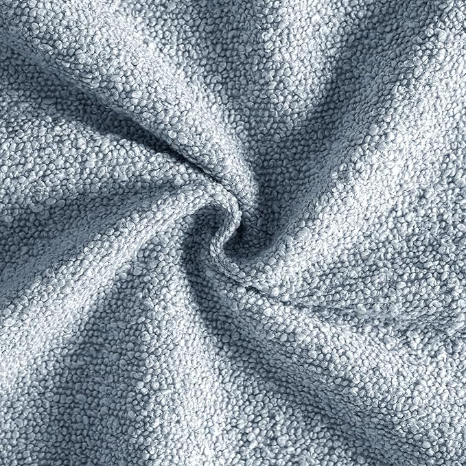 MIULEE 24x24 Decorative Euro Sham Throw Pillows for Bed Set of 2 Textured Boucle Neutral Winter Throw Pillow Covers Light Blue Accent Solid Couch Pillowcases Sofa Livingroom Home Decor