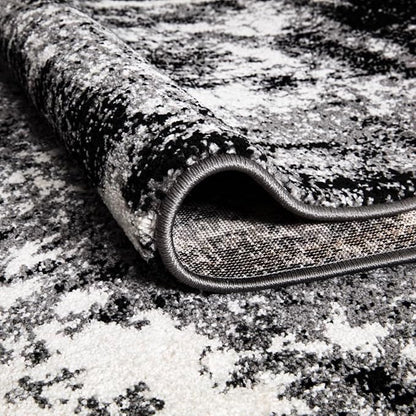 Keen Home Design Area Rugs - 9x12 Non-Shedding, Abstract Rugs for Kitchen, Living Room, Bedroom, Dining Room, Entryway - Size: 9'2" x 11'11", Abstract Black
