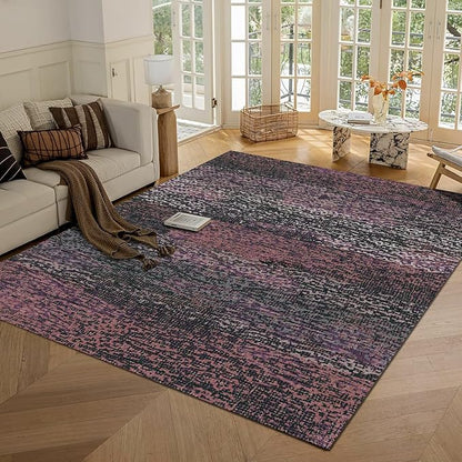 RUGSURE Washable Area Rug - 1/6 Thick - Stain & Water Resistant Non-Slip - Resistant Rug for Living Room, Bedroom, Nursery, Pet & Child Friendly, Vintage Charm Area Rugs (Burgundy, 5' x 7')