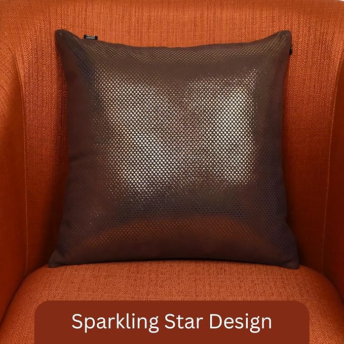 LL LEATHER LOVERS Star Sparkling Suede Pillow Cover, Square Soft Golden Metallic Throw Pillow Covers, Pillow Cases for Home Décor, Sofa, Couch Chair, Car (16x16 Inches, Sparkling Dark Grey Pack of 1)