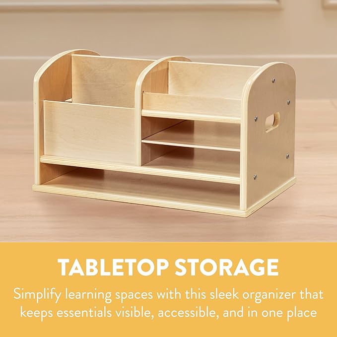 Back2School Express DeskCaddy Tabletop Storage Center, Desk Organizer, Natural