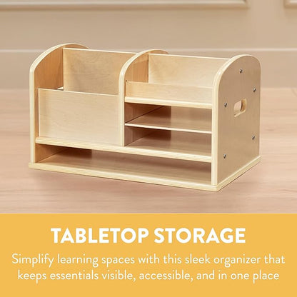Back2School Express DeskCaddy Tabletop Storage Center, Desk Organizer, Natural