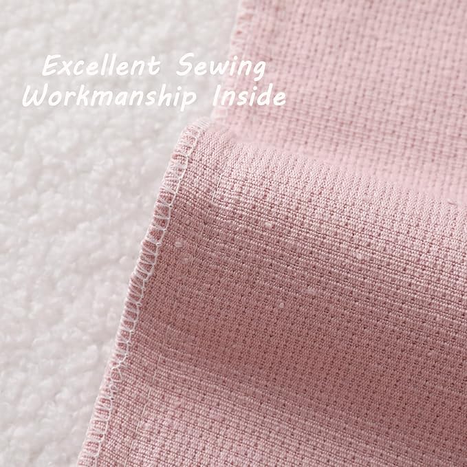 FUTEI Pack of 2 Pink Decorative Throw Pillow Covers 26x26 Inch Soft Cozy Solid Boucle Textured Euro Pillow Shams,Modern Home Decor for Couch Bed Living Room