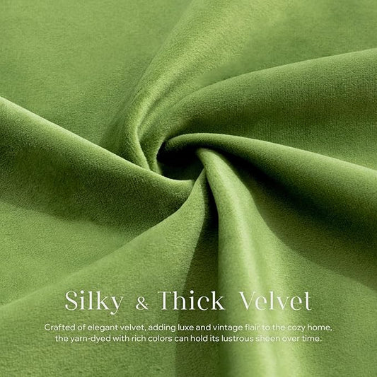 Phantoscope Pack of 2 Velvet Decorative Throw Decorative Pillow Cover Soft Solid Square Xmas Cushion Case for Couch Green 12 x 20 inches 30 x 50 cm