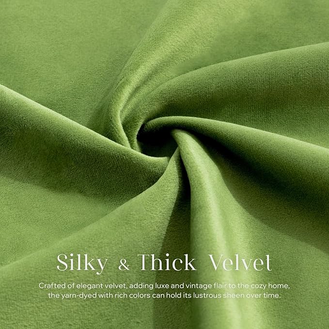 Phantoscope Pack of 2 Velvet Decorative Throw Decorative Pillow Cover Soft Solid Square Cushion Case for Couch Green 20 x 20 inches 50 x 50 cm