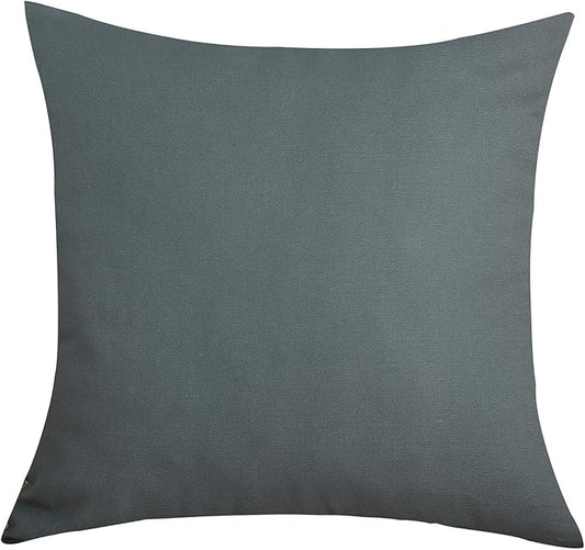 TangDepot Handmade Decorative Solid 100% Cotton Canvas Throw Pillow Covers /Pillow Shams, (18" x18" , Steel Grey, 1 Count (Pack of 1))