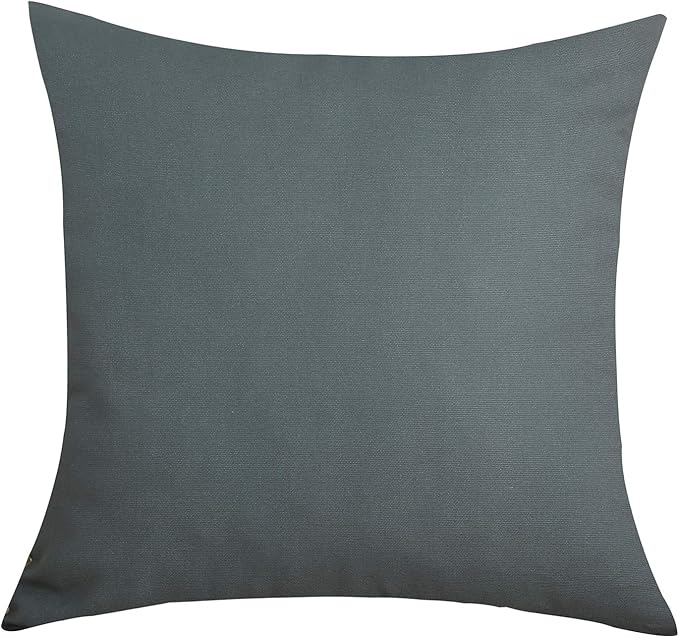 TangDepot Handmade Decorative Solid 100% Cotton Canvas Throw Pillow Covers/Pillow Shams, (20" x20" , Steel Grey, 1 Count (Pack of 1))