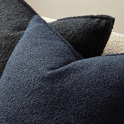 JUSPURBET 16x24 Pillow Covers Set of 2 Decorative Throw Pillow Covers Case for Couch Sofa Bed Soft Boucle Textured Lumbar Cushion Covers with Hidden Zipper for Home Decor Living Room,Navy Blue