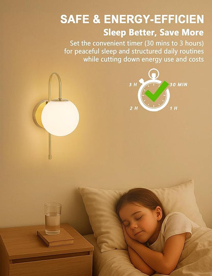 Battery Operated Globe Wall Sconces Set of 2, Wireless Gold Wall Lights with Remote Control, Rechargeable 3 Color Stepless Dimming Gooseneck Wall Decor Lamp for Bedroom Living Room Hallway