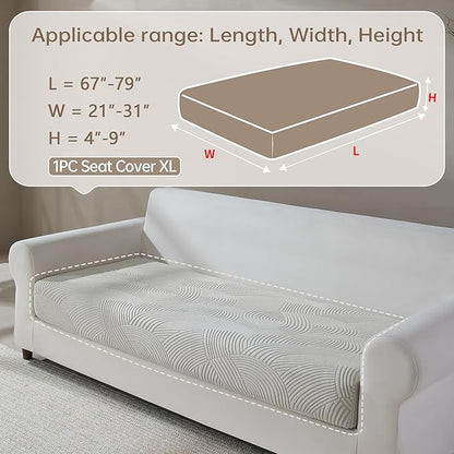 Couch Cushion Covers for Sectional and L Shaped Sofa, Stretch Soft Sofa Covers Washable Wear Resistant Slipcovers Furniture Protector Pet-Friendly (1PC X Large Sofa Cover, Light Gray)