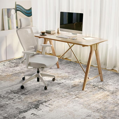 10x12 Area Rug for Living Room - Washable Abstract Rus Modern Neutral Soft Rug for Bedroom Dining Room No Slip Low Pile Carpet for Nursery Home Office - Charcoal Grey