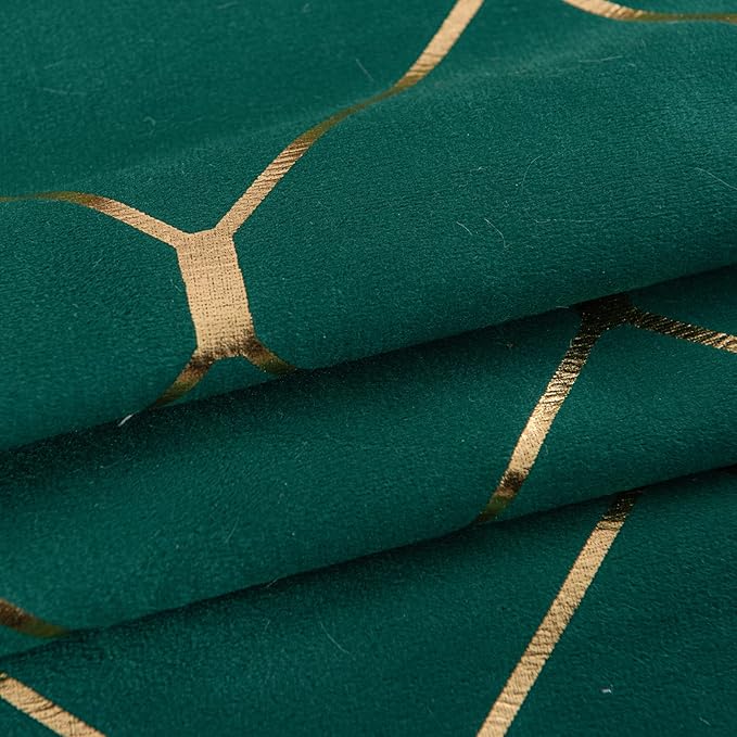 WACOMECO Gold Throw Pillow Covers, Pack of 2 Soft Velvet Decorative Cushion Covers for Couch Sofa Home Decoration, Emerald Green, 18x18 Inch