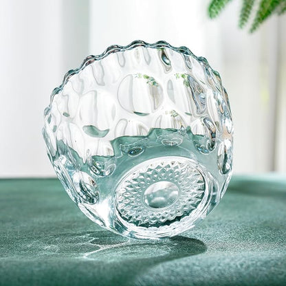 kanpura 11.5 oz Clear Glass Candy Dish with Lid Small Candy Jars with lid Glass Jar for Office Desk Wedding Party Buffet Christmas Decor