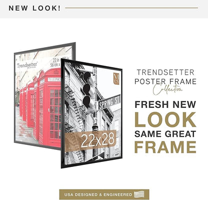 MCS Trendsetter 22x28 Poster Frame Black High-Gloss, Vertical & Horizontal Wall Hanging Large Picture Frame for Photos, Posters & Art Prints (1-Pack)