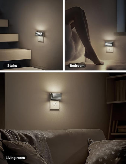 JandCase LED Night Light, [2 Pack] Night Lights Plug into Wall with Dusk to Dawn Sensor, Dimmable Plug in Night Light, Adjustable Brightness, 5000K Daylight White Nightlight for Bathroom Hallway