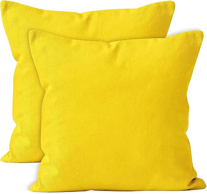 Upgrade Your Bedding Experience with The Made of 100% Cotton Euro Shams 2 Pack Cushion Cover 32"x 32" Size fits Decorative Cover. Envelope Closure Yellow