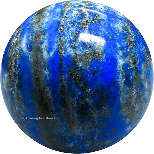Amazing Gemstone Lapis Lazuli Crystal Ball with Stand - 1.5" Inches Crystal Sphere Meditation Balls for Witchcraft and Decorative Balls