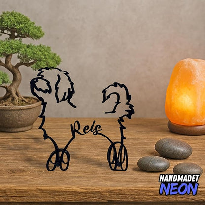 Personalized Havanese Dog Minimalist Sculpture, Custom Dogs Name Metal Desk Decor, Decorative Home Aesthetic Table Sign Gifts for Officer, Friends, Animal Lover, Kids, Mom, Dad