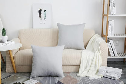 TangDepot Cotton Solid Throw Pillow Cover, 12 INCH x 12 INCH, Gray Stone