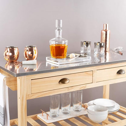 Acrylic Tray Organizer - Clear Minimalist Catchall Holder for Bedside, Bathroom, and Office Storage - Aesthetically Pleasing Room Decor by Lavish Home