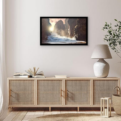 Americanflat 16x28 Picture Frame with Polished Plexiglass - Black Picture Frame - Wide Photo Frames Made of Engineered Wood for Vertical or Horizontal Wall Display - Epic Collection - Black