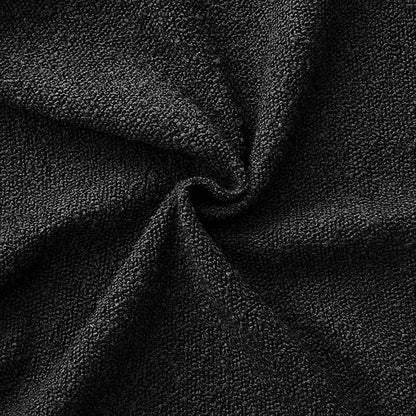 ANRODUO Pack of 2 Textured Boucle Throw Pillow Covers Soft Black Decorative Accent Solid Pillow Cases Cozy Modern Couch Cushion Case for Chair Sofa Bedroom Living Room Home Decor, 18 x 18 Inch