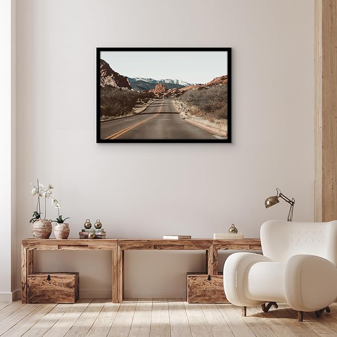 Americanflat 27x39 Poster Frame with Polished Plexiglass - Black Picture Frame - Wide Photo Frames Made of Engineered Wood for Vertical or Horizontal Wall Display - Epic Collection - Black